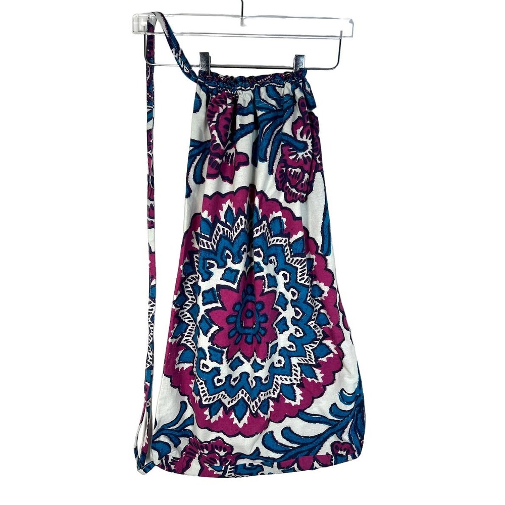 Urban Outfitters MT 100% Cotton Drawstring Bag Sack One Size Blue Pink Unlined